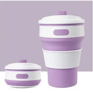 350 мл силиконовая складная кофейная чашка с крышкой портативная