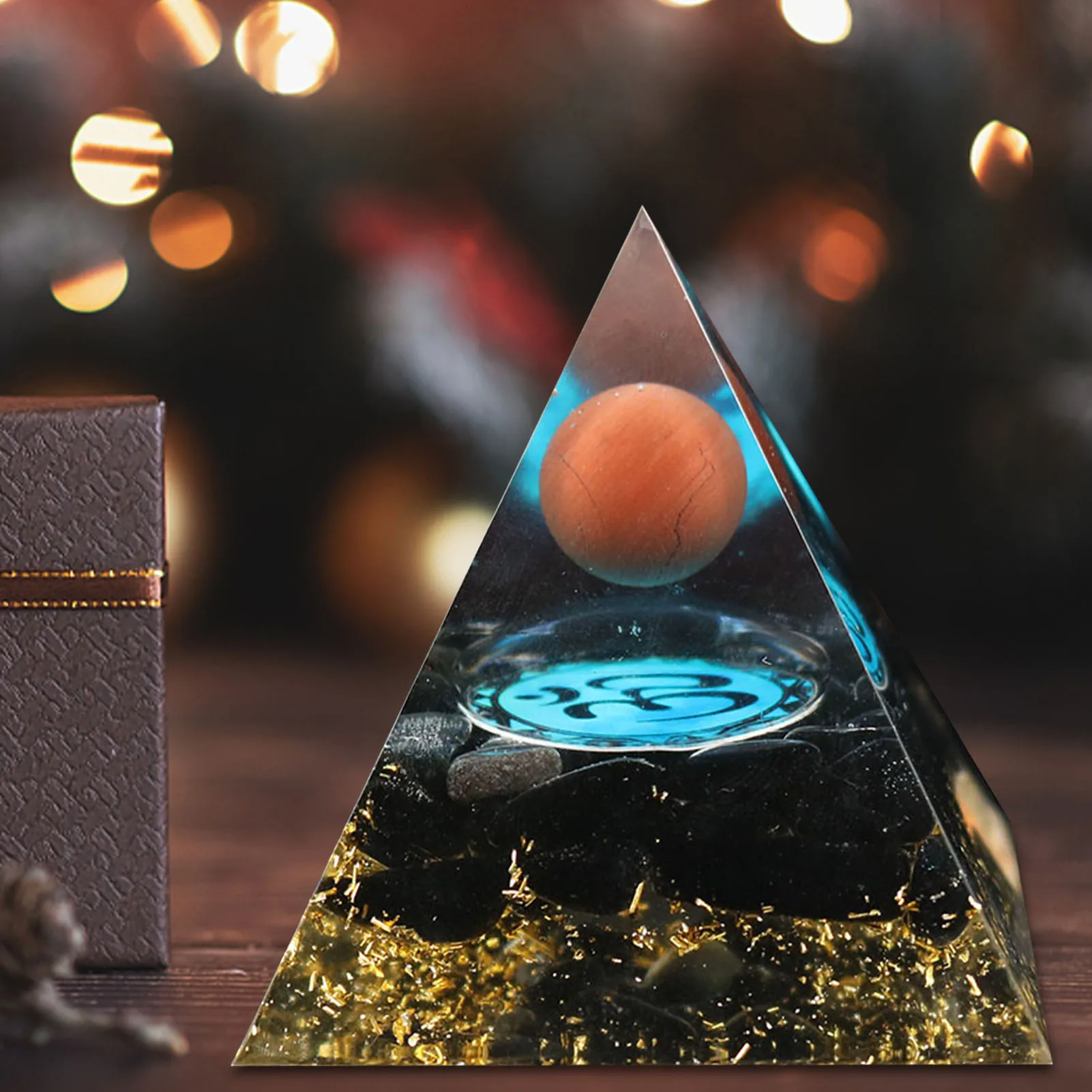 

Оргонит, пирамида, аметист, Хрустальная Сфера с обсидианом, натуральный кристалл, камень, ОРГОН, энергетический Магнитный множитель