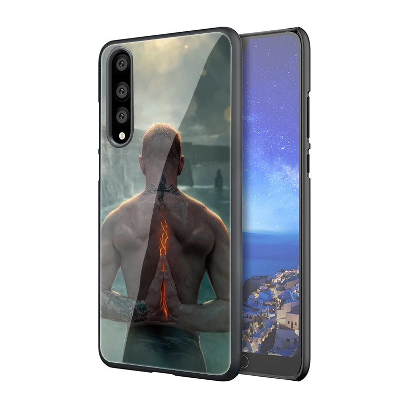EWAU UFC Конор Макгрегор закаленное стекло телефон чехол для Huawei P10 P20 P30 mate 20 Lite pro P Smart Y6 Y9 Honor 8X9 10