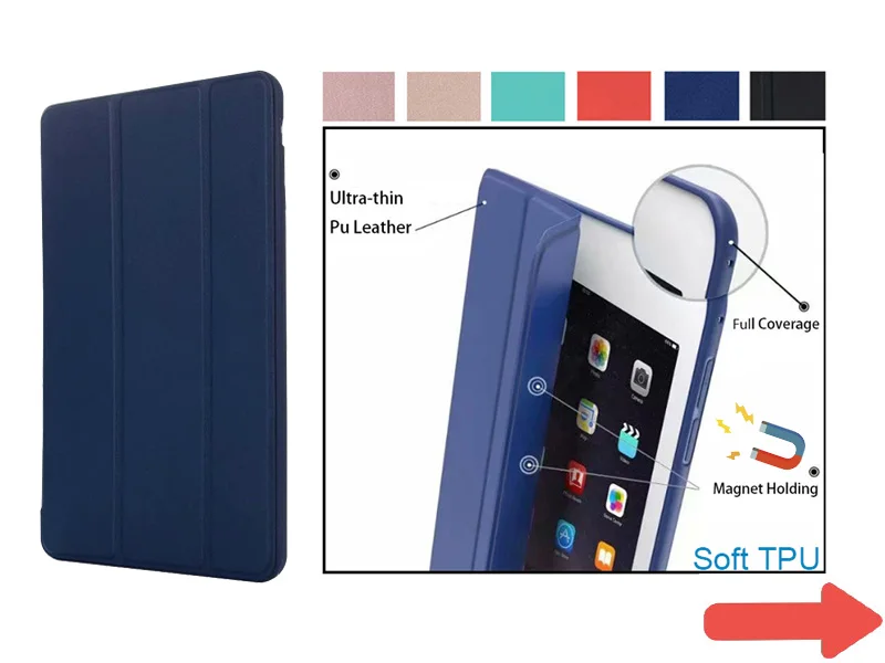 Умный чехол для ipad Mini4 ультра тонкий из искусственной кожи чехол+ PC полупрозрачный чехол для Apple ipad mini 4 3 2 1 7,9 дюймов