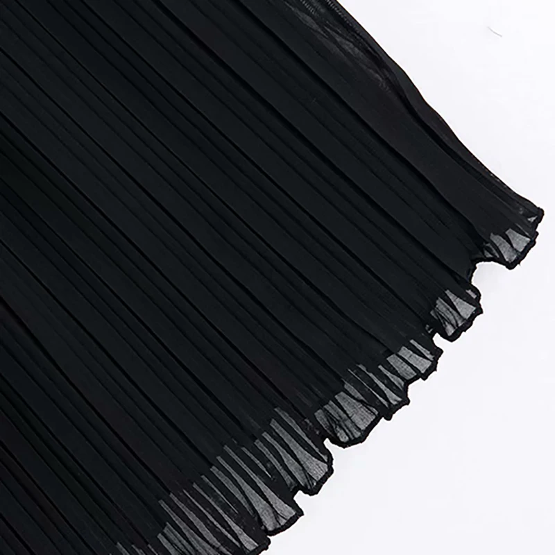 Vestidos весеннее черное шифоновое платье без рукавов из искусственной кожи Patcwhrok