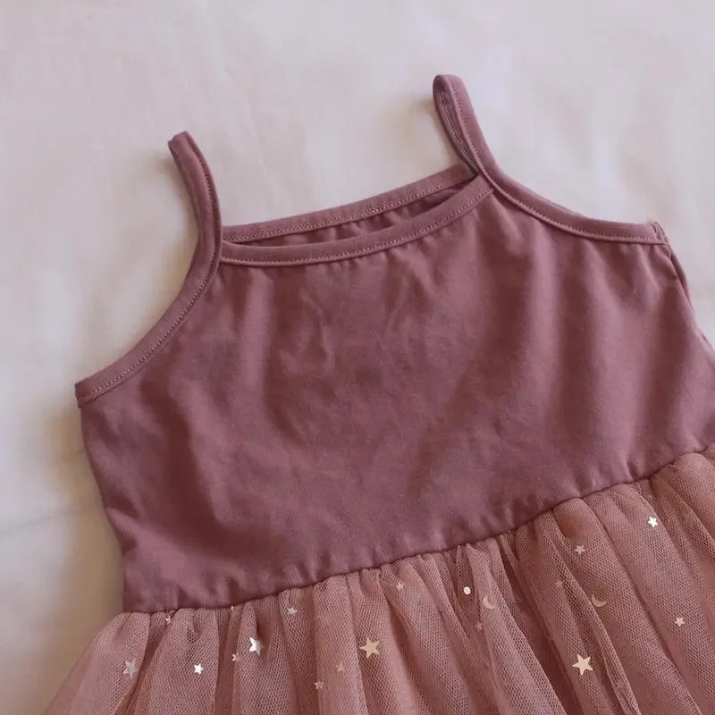 Мери ами Одежда для маленьких девочек С изображением луны и звезд платье с пышной