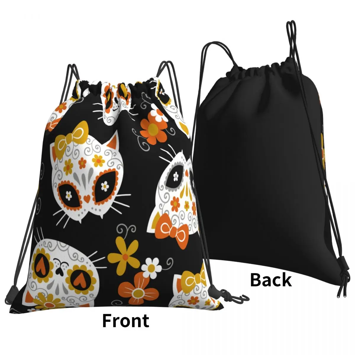 Складной рюкзак-веревка для тренажерного зала улицы милый кот сахарные черепа и