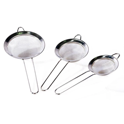 Сито для муки из проволоки сито нержавеющей стали с длинной ручкой двухслойный