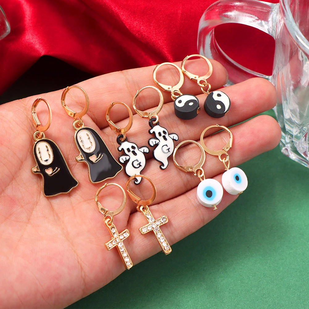 Серьги-Подвески мужские из сплава ювелирные украшения в стиле Хэллоуин с