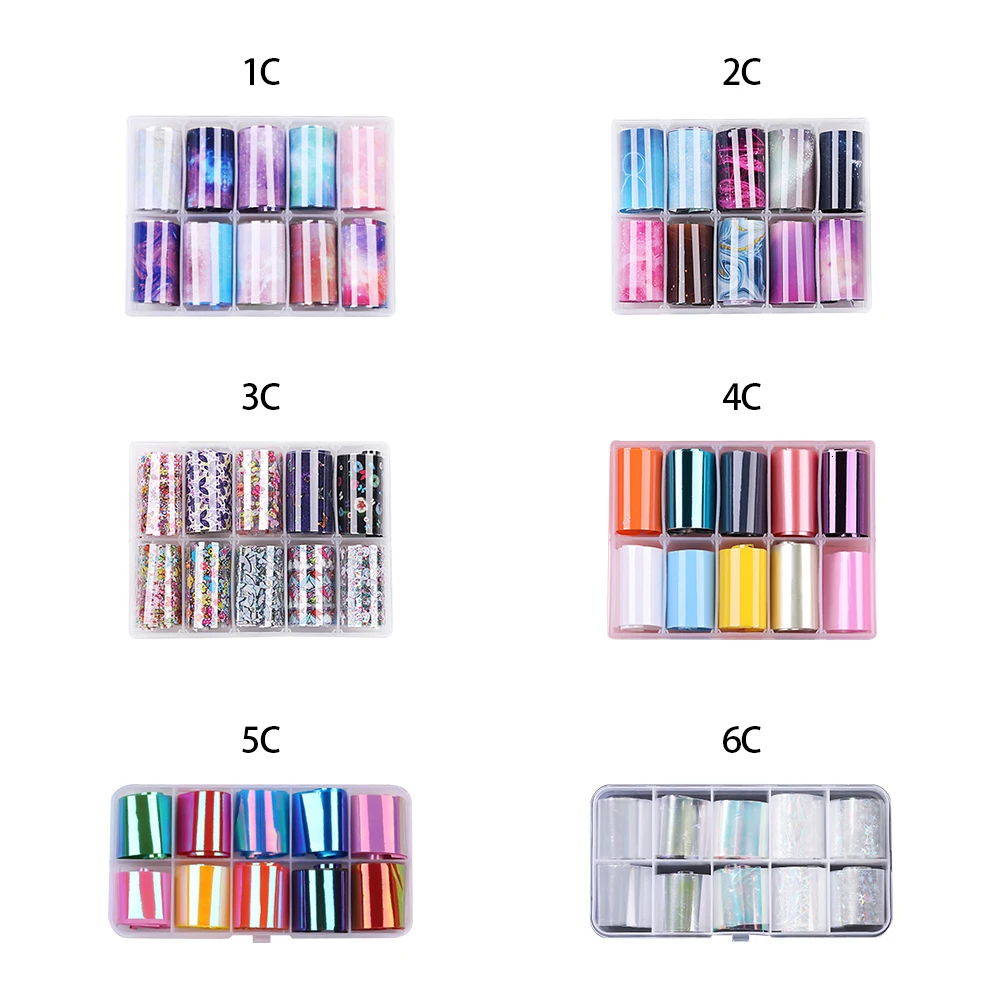 10 шт./компл. наклейки из фольги для ногтей цветок бабочка кружева Водные Наклейки