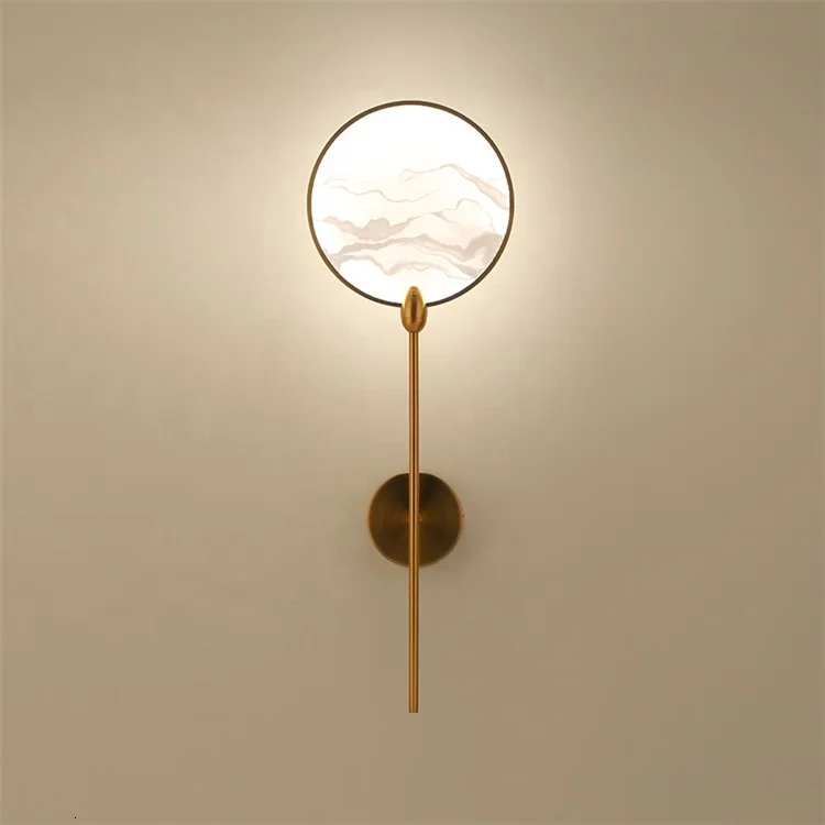 Современная акриловая лампа в восточном стиле настенное бра золотого цвета для
