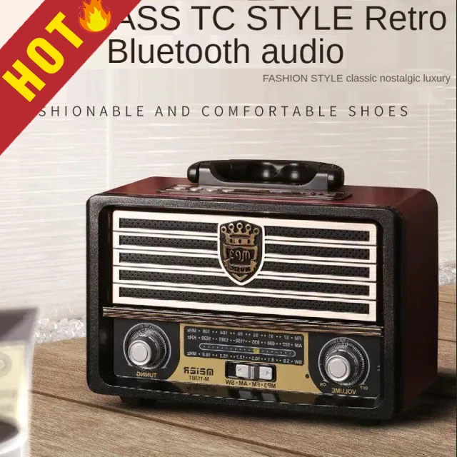 Portable Wooden Retro Radio Wireless Bluetooth HIFI Speaker Stereo AM FM Radio Receiver Player USB TF Card AUX MP3 Classic Style