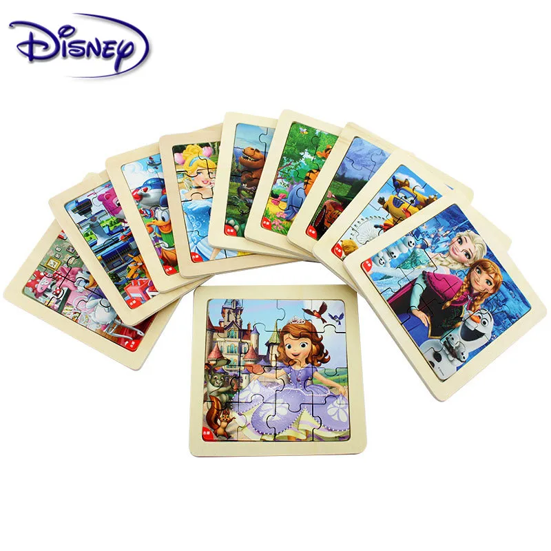 

Интересные деревянные игрушки для детей, с принтом диснеевских принцесс, Микки Мауса