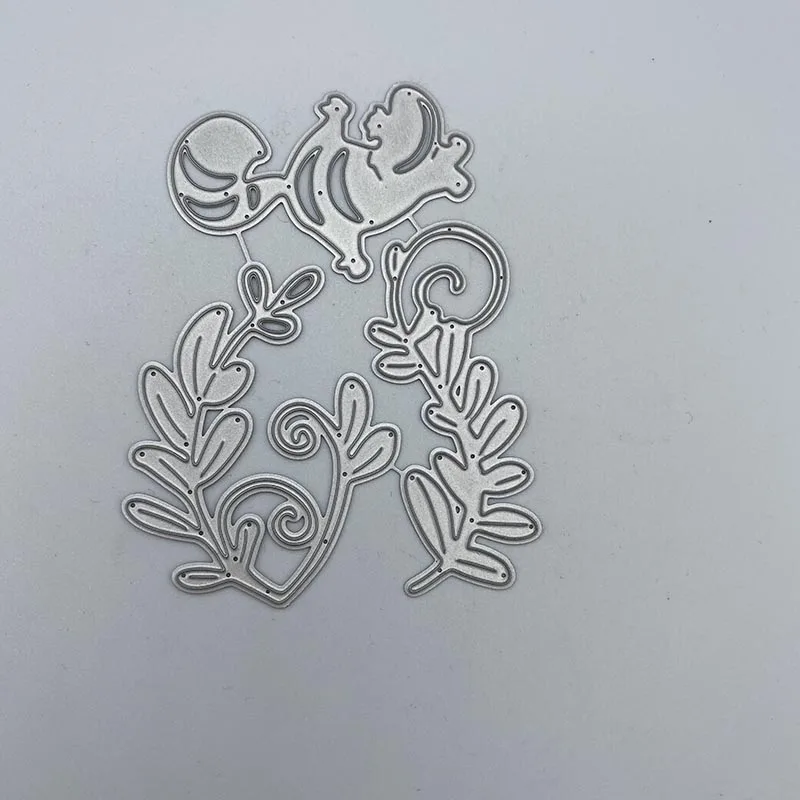 Зеленые листья и цветы металлический Трафаретный вырубной штамп трафареты