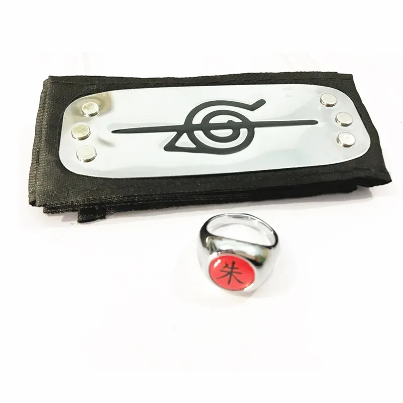 

JP Animax Akatsuki Uchiha Itachi Necklace Cosplay Accessories Ring Headband Suit Combination Packages Halloween Prop