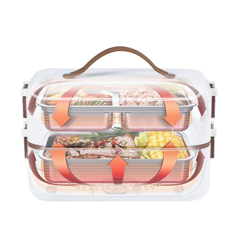 

Single/Double-layer Electric Heating Lunch Box EU/US Plug Heat Preservation Food Container Portable Insulation Bento Box