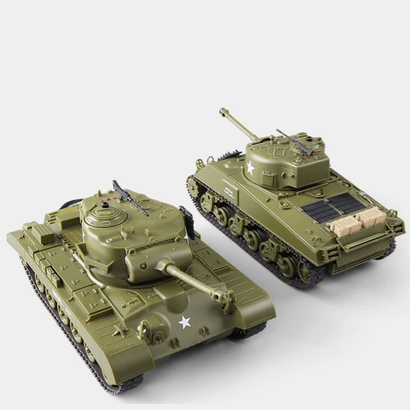 1/30 2 4G RC Танк Sherman M4A3 M26 Pershing Боевой Военный танк детские игрушки интерактивный для