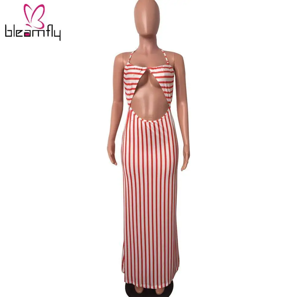 Новинка женское летнее платье с бретельками на шее без рукавов вырезами открытая