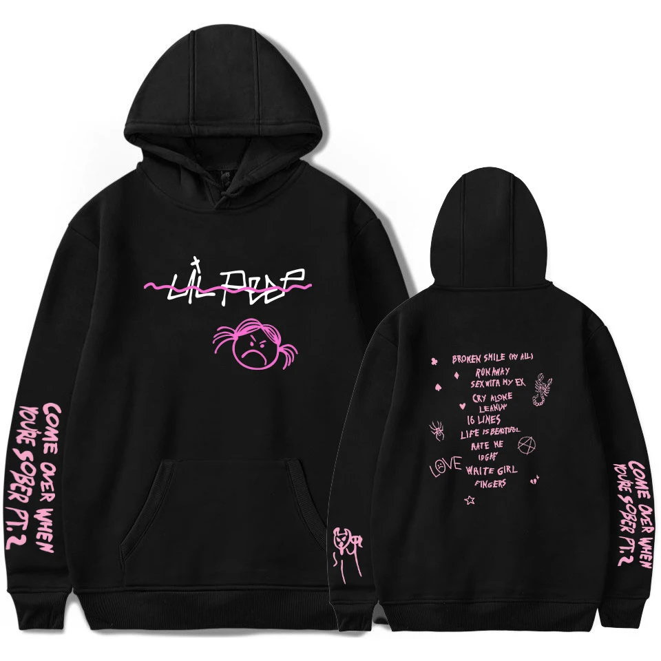 

Толстовка Lil Peep, модная Женская толстовка с принтом грустных граффити, мужские трендовые толстовки в стиле хип-хоп, уличная одежда в стиле Ха...