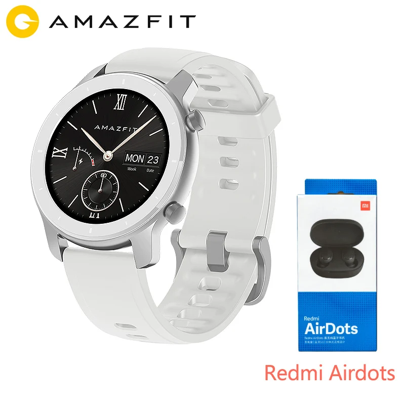 Amazfit GTR 42 мм смарт часы GPS Смарт часы мужские 5ATM водонепроницаемые Смарт часы 24 дня батарея AMOLED экран 12 Спорт - Цвет: GTR-42MM-white-air