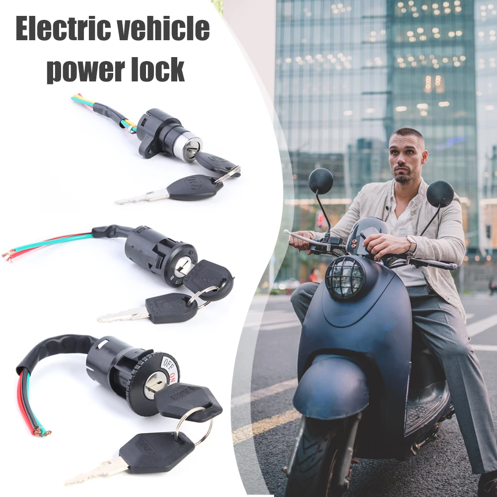 

Ignition Switch Key Power Lock Portable Dustproof Cycling Universal Electric Bicycle Biking Parts for Electric Scooter