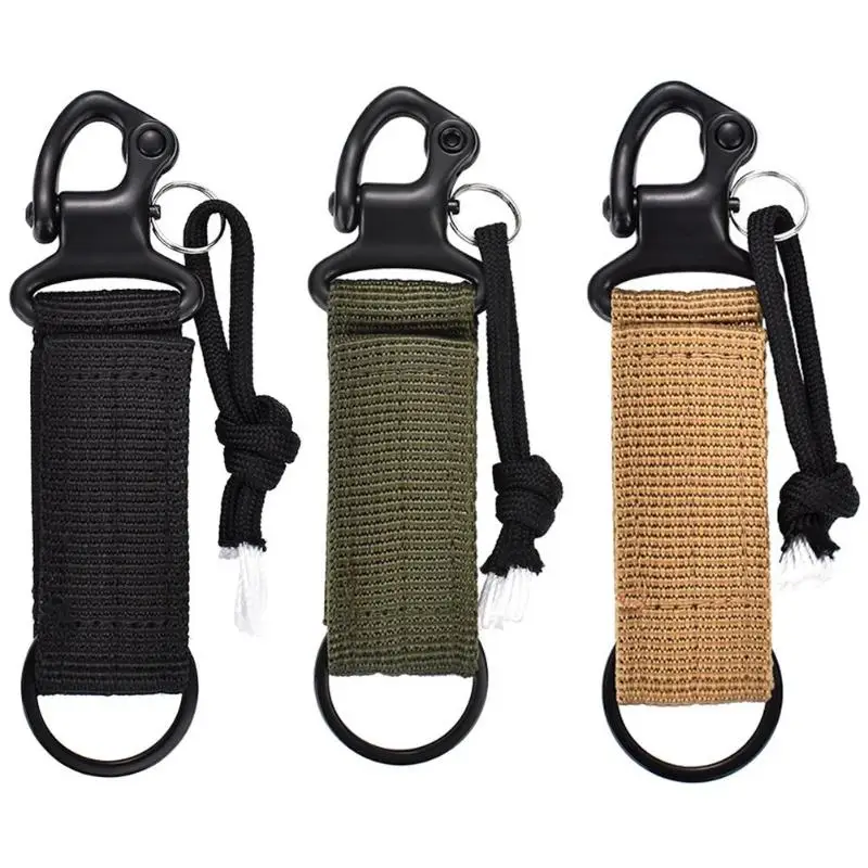 

Molle Key Ring Holder Climbing Belt Clip Carabiner Webbing Strap Buckle