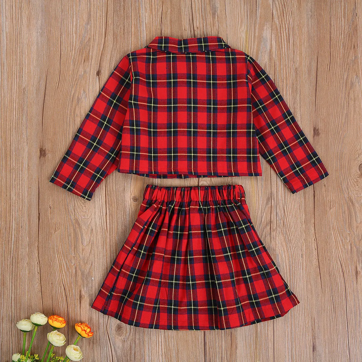 Костюм из двух предметов для маленьких девочек на Рождество Милая рубашка с