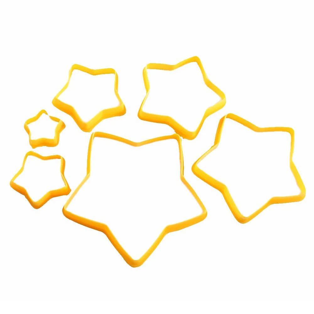 Новые 6 шт./компл. формы для печенья, набор для работы с мастикой «сделай сам» пятиконечная звезда формы для торта, штампы для выпечки, инструменты для Рождественского украшения