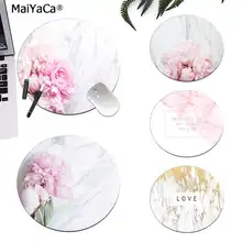 Maiyaca White Marble Stone with Peony Flower Natural Rubber Gaming mousepad Desk Mat Laptop PC Mice Pad Mat gaming Mousepad