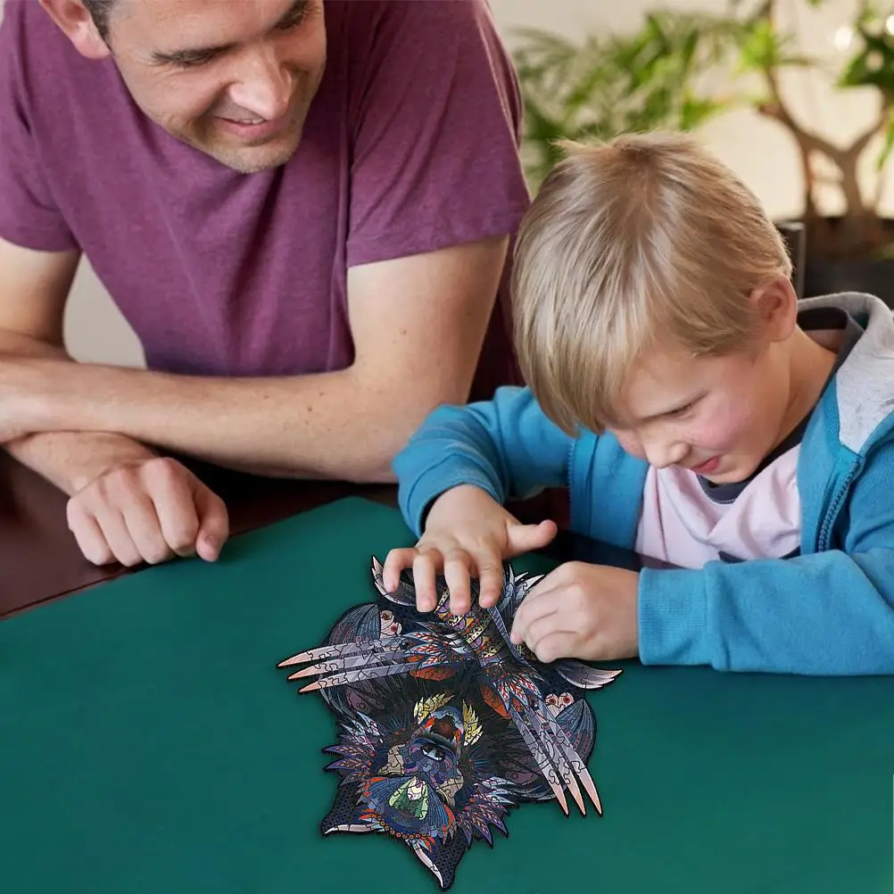 Деревянные головоломки уникальной формы пазлы для взрослых и детей Семейная