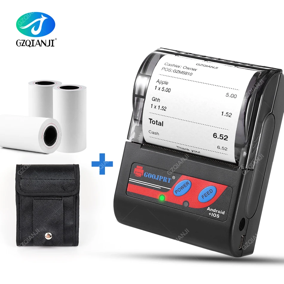 GOOJPRT беспроводной мини Bluetooth принтер 58 мм портативный термопринтер для чеков