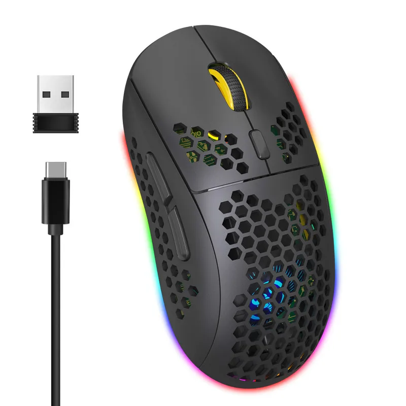 

Новинка 2,4G беспроводная мышь RGB светильник Беспроводная игровая мышь Type-C перезаряжаемая мышь мА мышь s