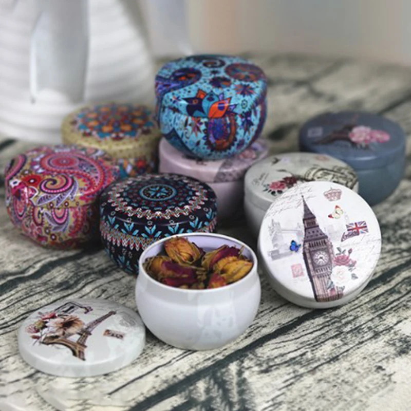 1 шт. лидер продаж ретро Цветочная Жестяная Банка милый мини-подарок