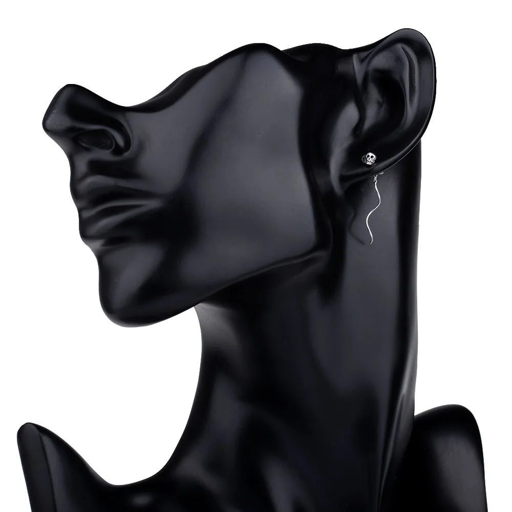 MYTHIC AGE Настоящее серебро 925 пробы винтажный маленький скелет череп ушные линии