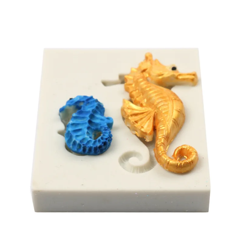 Европейский стиль тиснение морской конек силиконовая форма для торта ледяной