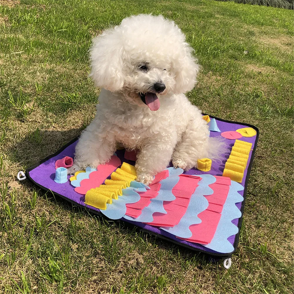 

Interactive Dog Toy Pet Dog Toy Dog Sniffing Mat Antifeeding Release Energy Horn Training Blanket trusted
