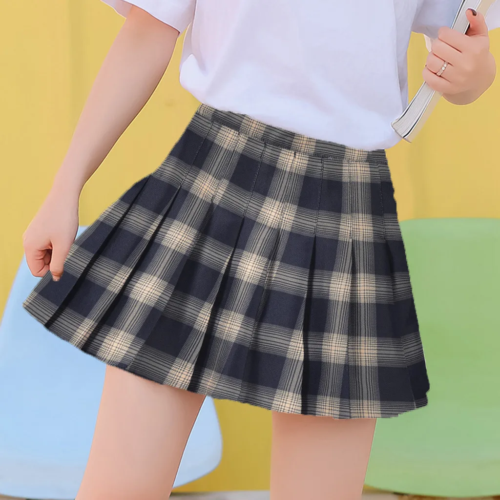 Женская плиссированная атласная мини юбка с высокой талией на зиму и осень