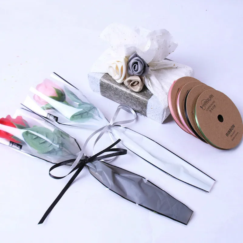 50 шт. Цветочная упаковочная бумага градиентный цвет Одиночный пакет Роза ОПП