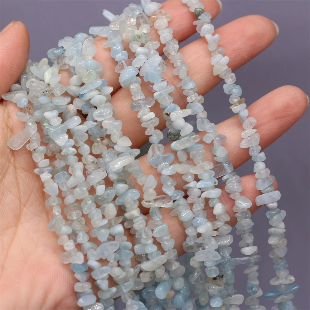 

Natural Irregular Aquamarines Stone Energy Beads Freeform Chips Gravel Loose Beads for Jewelry Making DIY Necklace Bracelet 15''