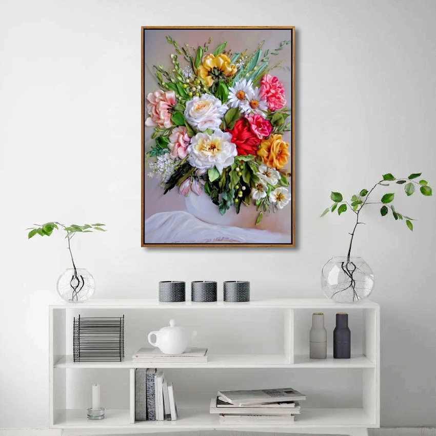 Постеры и принты на холсте в скандинавском стиле с цветными цветами | Дом сад