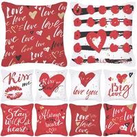 valentin day throw pillow case red heart cushion covers for home sofa chair decorative pillowcases