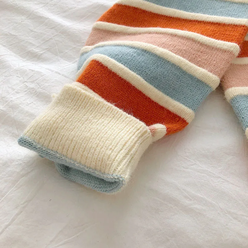 

Loose Sweater Women Stripe Pullover Tops Long Sleeve Ladies Knitted Sweaters Patchwork Oversized Pull Jumper Fashion Streetwear