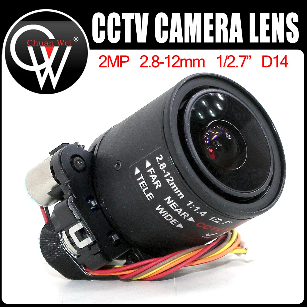 

2 Мп HD моторизованный 1/2.7 "2,8-12 мм варифокальный F1.4 D14 крепление DC Iris Авто IR CCTV безопасность AHD объектив камеры