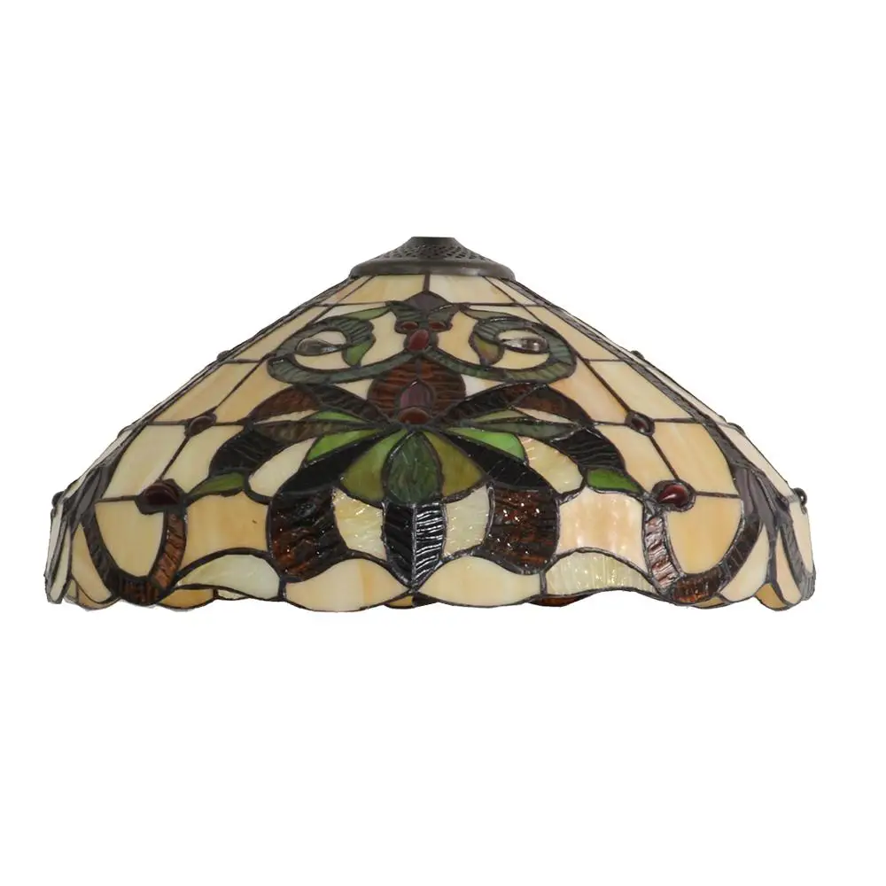 

Victorian Stained Glass Leaded Lampshade Replacement for Pendent Table Floor Lamp-16-Inch Lamp Shade