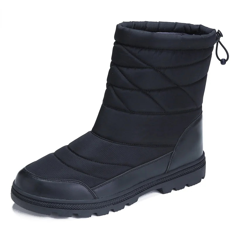 

Fashion Winter Men's Boots High Quality Zipper Men Ankle Boots Thick Plush Warm Man Snow Boots Outdoor Motorcycle Shoes 39-46