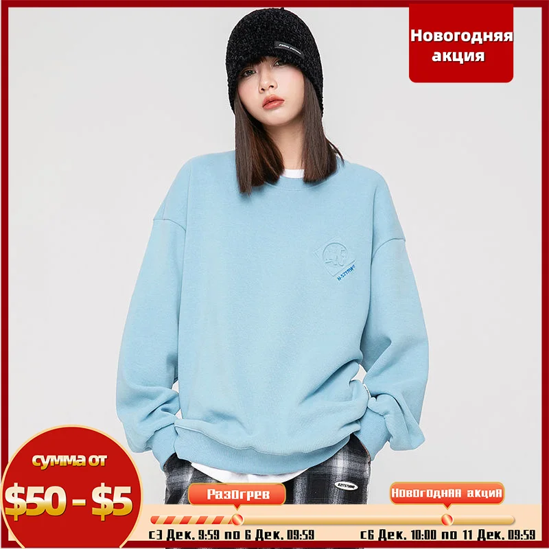 

N-52trw wy33, вышивка с тиснением, однотонный плюшевый свитер с круглым вырезом p70 oodji eden park polo mujer