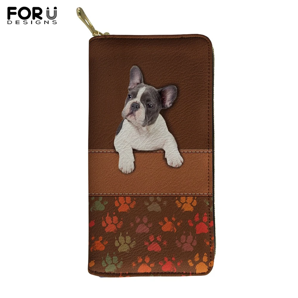 Роскошные женские кошельки FORUDESIGNS кошелек с принтом собачий лап Бостон-терьер