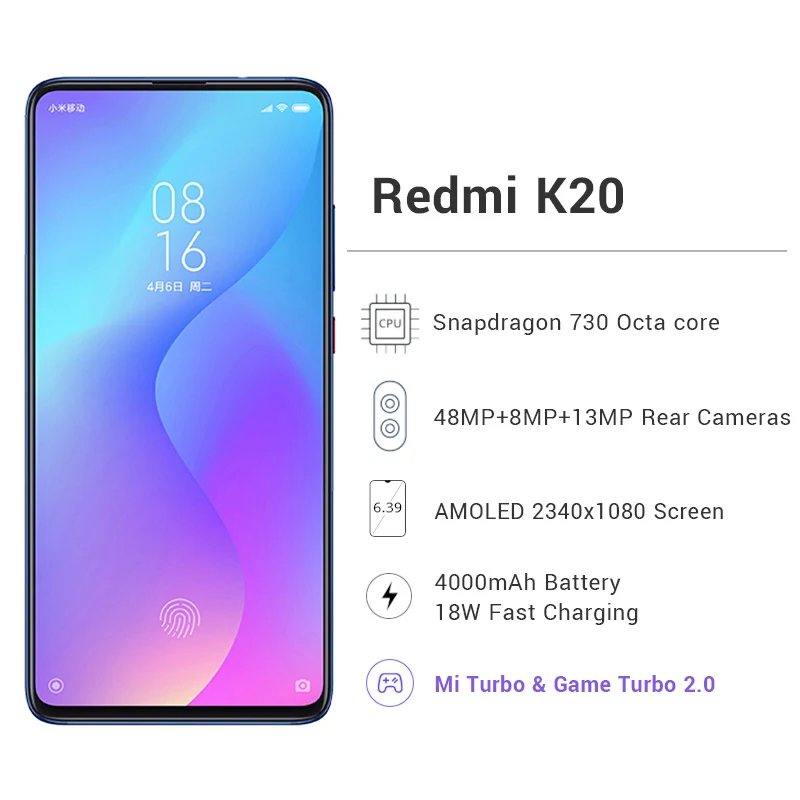 Смартфон Xiao mi Red с глобальной ПЗУ 6 ГБ 128 (mi 9 T) Восьмиядерный процессор Snapdragon 730 48 Мп