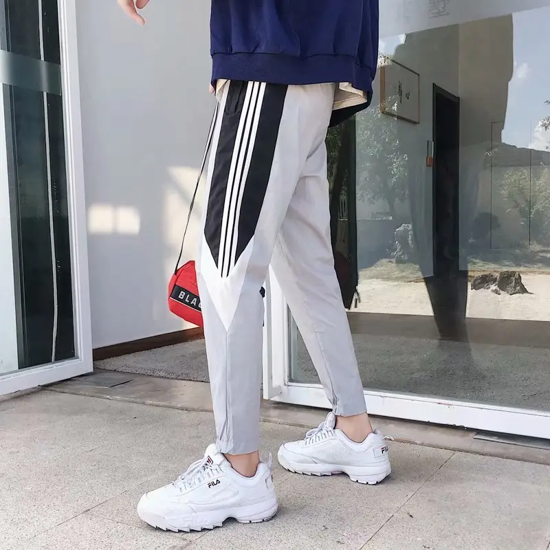 Полосатые облегающие брюки HNMCHIEF фирменные спортивные мужские джоггеры штаны для