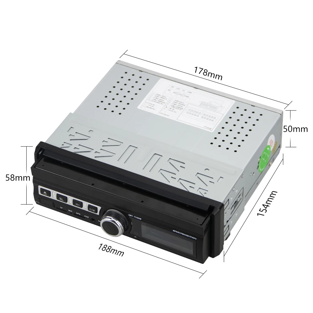 Автомагнитола Hikity 1 din 7 '' с автоматическим выдвижным экраном радио GPS