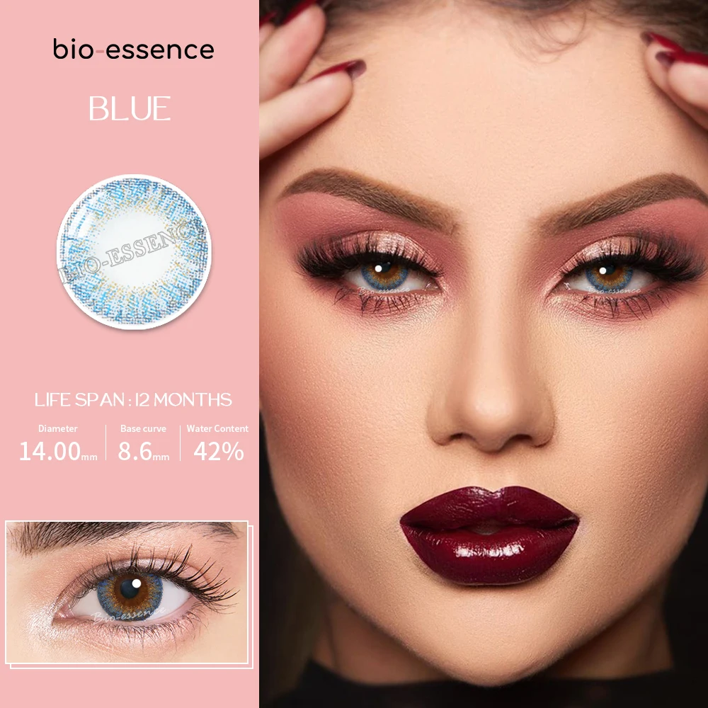 bio essence 1 pair contact lenses with color lenses for eyes for 1 year cosmetics natural muticolored lenses color lens eyes free global shipping