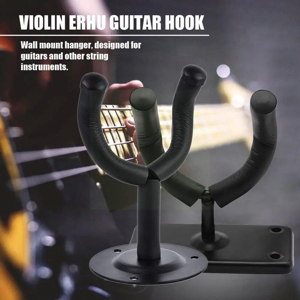 

1 Pcs Guitar Hanger Hook Holder Wall Mount Stand Rack Install Easy Most Bracket Screws Fits Display Guitar Bass Y9O7