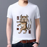 mens t shirt high quality street style cute funny monster pattern series male tee white print short sleeve dropshipping tops