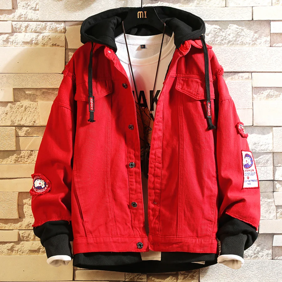 Корейская хип хоп Весенняя джинсовая куртка мужская Осенняя Японская уличная